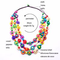 Ethnic Style Color Block Wood Patchwork Women's Necklace main image 3