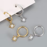 1 Pair Simple Style Star Inlay Sterling Silver Gem Drop Earrings main image 1