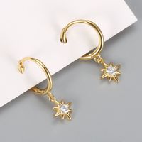 1 Pair Simple Style Star Inlay Sterling Silver Gem Drop Earrings main image 4