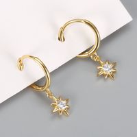 1 Pair Simple Style Star Inlay Sterling Silver Gem Drop Earrings sku image 2
