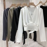 Women's Blouse Long Sleeve Blouses Casual Simple Style Simple Solid Color main image 8