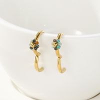1 Pair Ig Style Simple Style Circle Flower Beaded Plating Stainless Steel 14k Gold Plated Earrings main image 5