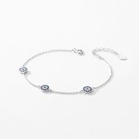 Ig Style Simple Style Devil's Eye Sterling Silver Plating Inlay Zircon Rhodium Plated Bracelets main image 3
