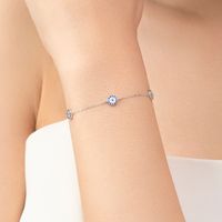 Ig Style Simple Style Devil's Eye Sterling Silver Plating Inlay Zircon Rhodium Plated Bracelets main image 1
