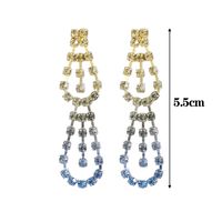 1 Pair Streetwear Gradient Color Plating Inlay Copper Rhinestones Silver Plated Drop Earrings main image 2