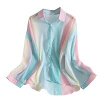 Women's Chiffon Shirt Long Sleeve Blouses Casual Colorful main image 3