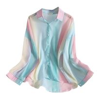 Women's Chiffon Shirt Long Sleeve Blouses Casual Colorful main image 4