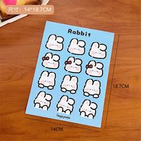 Korean Ins Cute Cat Claw Bear Love Cake Bunny Journal Stickers Diy Sealing Paste Phone Case Decorative Stickers sku image 10