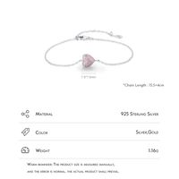 Ig Style Elegant Sweet Heart Shape Sterling Silver Plating Inlay Zircon Rhodium Plated Bracelets main image 5