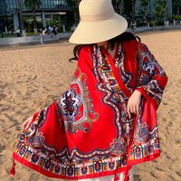 Women's Ethnic Style Flower Thick Twill Cotton Printing Shawl sku image 54