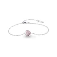 Ig Style Elegant Sweet Heart Shape Sterling Silver Plating Inlay Zircon Rhodium Plated Bracelets sku image 1