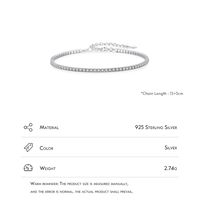 Ig Style Luxurious Wedding Round Sterling Silver Plating Inlay Zircon Rhodium Plated Tennis Bracelet main image 5