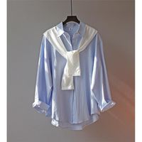 Women's Blouse Long Sleeve Blouses Casual Classic Style Simple Solid Color sku image 1