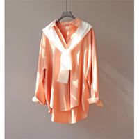 Women's Blouse Long Sleeve Blouses Casual Classic Style Simple Solid Color sku image 5