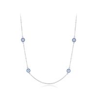 Ig Style Ethnic Style Devil's Eye Sterling Silver Plating Inlay Zircon Rhodium Plated Necklace sku image 1