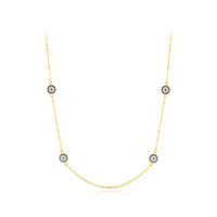 Ig Style Ethnic Style Devil's Eye Sterling Silver Plating Inlay Zircon Rhodium Plated Necklace sku image 2