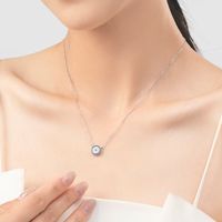 Ig Style Retro Devil's Eye Sterling Silver Plating Inlay Zircon Rhodium Plated Necklace main image 4