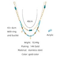 Ig Style Original Design Geometric Stainless Steel 14k Gold Plated Necklace In Bulk main image 2