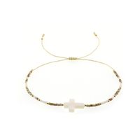 Einfacher Stil Klassischer Stil Kreuzen Glas Perlen Flechten Frau Männer Kordelzug Armbänder sku image 4