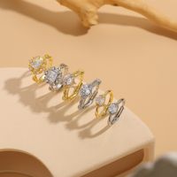 Simple Style Shiny Round Square Copper Plating Inlay Zircon 14k Gold Plated Open Rings main image 8