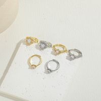 Simple Style Shiny Round Square Copper Plating Inlay Zircon 14k Gold Plated Open Rings main image 7