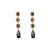 1 Pair Simple Style Water Droplets Inlay Alloy Zircon Drop Earrings sku image 5