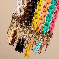 Simple Style Solid Color Arylic Plating Unisex Bag Pendant Keychain main image 1