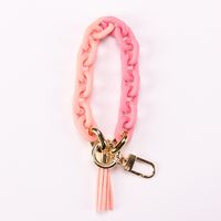 Simple Style Solid Color Arylic Plating Unisex Bag Pendant Keychain sku image 3