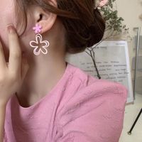 1 Pair Sweet Simple Style Flower Plastic Resin Drop Earrings main image 5
