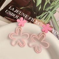 1 Pair Sweet Simple Style Flower Plastic Resin Drop Earrings main image 1