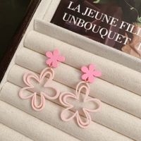 1 Pair Sweet Simple Style Flower Plastic Resin Drop Earrings main image 3