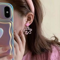 1 Pair Sweet Simple Style Flower Plastic Resin Drop Earrings main image 2