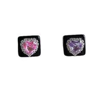 Wholesale Jewelry Simple Style Heart Shape Arylic Zircon Inlay Rings main image 2