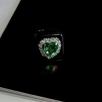 Wholesale Jewelry Simple Style Heart Shape Arylic Zircon Inlay Rings sku image 2