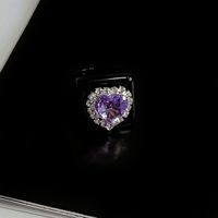 Wholesale Jewelry Simple Style Heart Shape Arylic Zircon Inlay Rings sku image 3