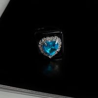 Wholesale Jewelry Simple Style Heart Shape Arylic Zircon Inlay Rings sku image 4