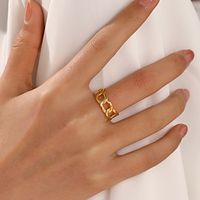 304 Stainless Steel 18K Gold Plated Modern Style Plating Geometric Open Rings main image 5