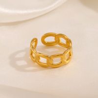 304 Stainless Steel 18K Gold Plated Modern Style Plating Geometric Open Rings main image 4