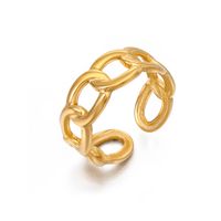 304 Stainless Steel 18K Gold Plated Modern Style Plating Geometric Open Rings main image 3