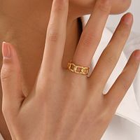 304 Stainless Steel 18K Gold Plated Modern Style Plating Geometric Open Rings main image 2