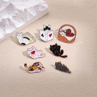 Cute Animal Cat Alloy Plating Unisex Brooches main image 2