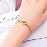 304 Stainless Steel 18K Gold Plated Classic Style Plating Eye Artificial Rhinestones Bracelets Necklace main image 6