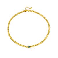 304 Stainless Steel 18K Gold Plated Classic Style Plating Eye Artificial Rhinestones Bracelets Necklace main image 4