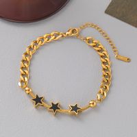 Simple Style Star 304 Stainless Steel 18K Gold Plated Acrylic Bracelets In Bulk main image 3