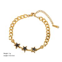 Simple Style Star 304 Stainless Steel 18K Gold Plated Acrylic Bracelets In Bulk main image 2