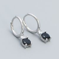 1 Pair Simple Style Geometric Inlay Sterling Silver Zircon Drop Earrings sku image 4