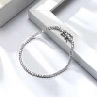 Simple Style Solid Color Sterling Silver Inlay Zircon Bracelets main image 3
