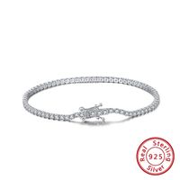 Simple Style Solid Color Sterling Silver Inlay Zircon Bracelets sku image 1