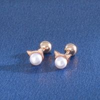 1 Paire Style Simple Géométrique Placage Incruster Argent Sterling Perles Artificielles Boucles D'oreilles sku image 6