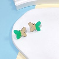 1 Pair Sweet Butterfly Wood Resin Ear Studs main image 2